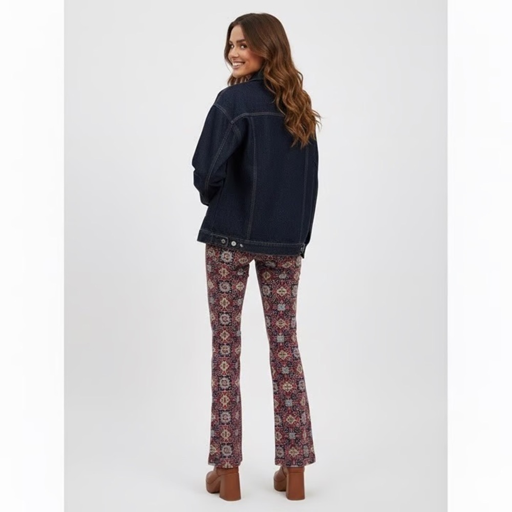 Tommy Hilfiger 11 Vintage Y2K Corduroy Multicolor Patterned Flare Pants Paisley - Picture 3 of 15